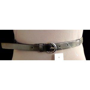 LOFT"  SILVER 3/4 FOUR ROWS SEQUINNED LEATHER BELT SIZE: L